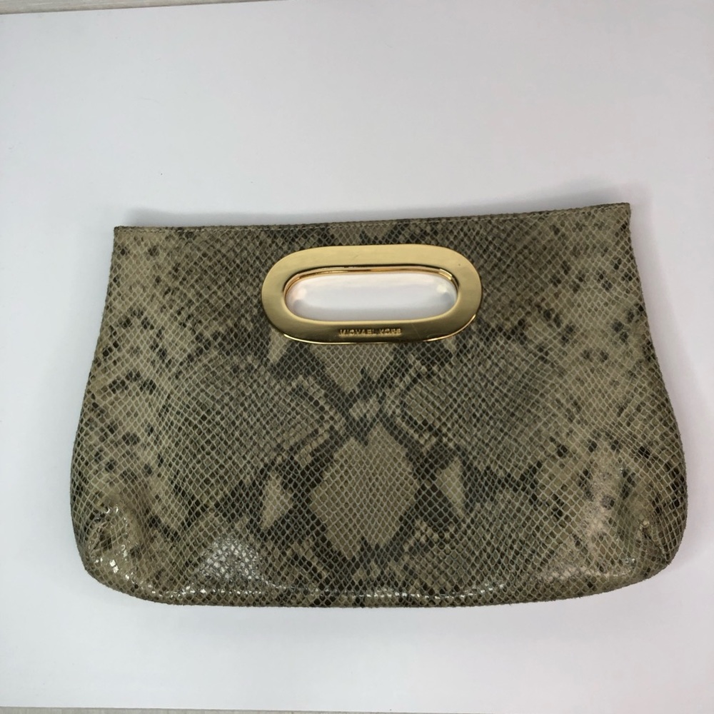 Michael Michael Kors Beige Python Embossed Leathe… - image 2